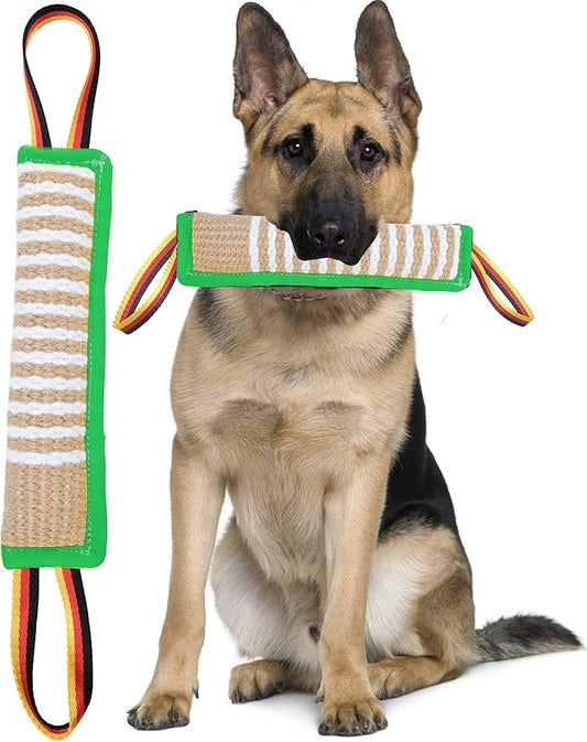 Clysoru Dog Tug Toy Tough Jute Bite Pillow Lasting Training Equipment Puppy to Large Dogs Interactive for Large and Small