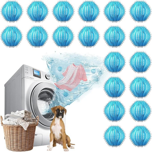 20Pcs Pet Hair Remover for Laundry - 1.4 inch Mini Ball Lint Traps for Washing/Dryer Machine,Effective Cat Dog Laundry Pet Hair Catcher for Clothes,Sheets,Towels,Not Damage Fabric