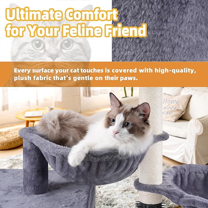 Roypet 32" Cat Tree 0111 (Grey, 39.4'')