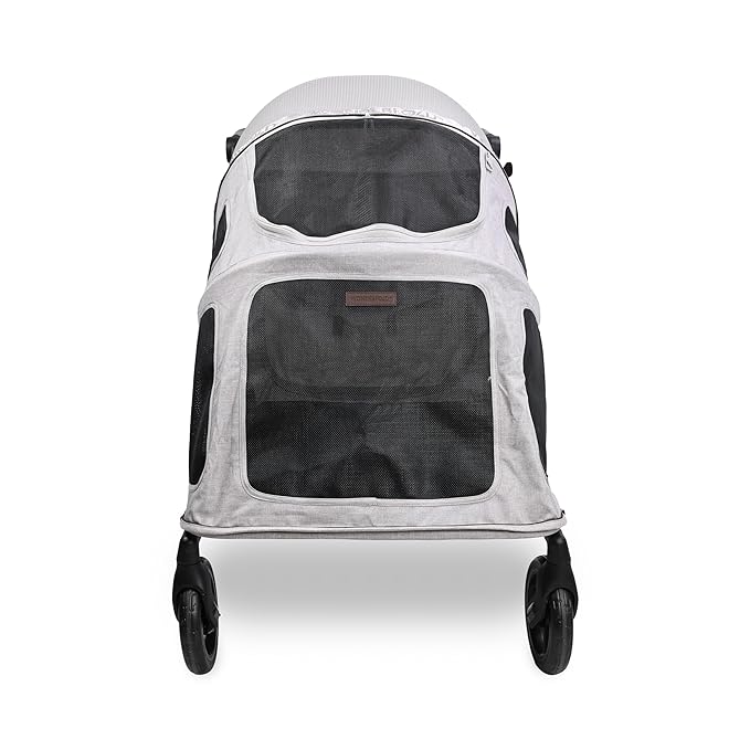 WonderFold PF Luxury FlatFold Pet Stroller Designed for Comfortable Elevated Everyday Walks - Gray, Large (Up to 99 lbs)