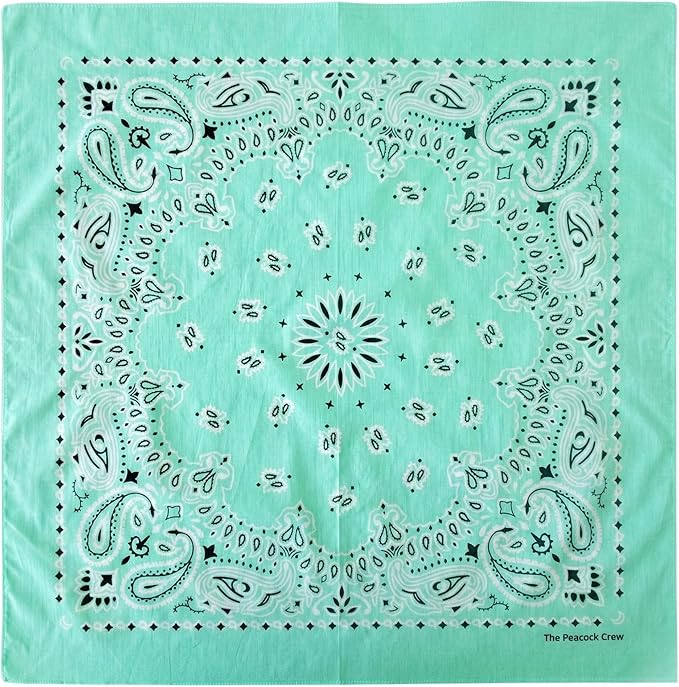 The Peacock Crew Premium Soft Cotton Bandanas Pack for Men and Women Paisley 22 x 22 inches