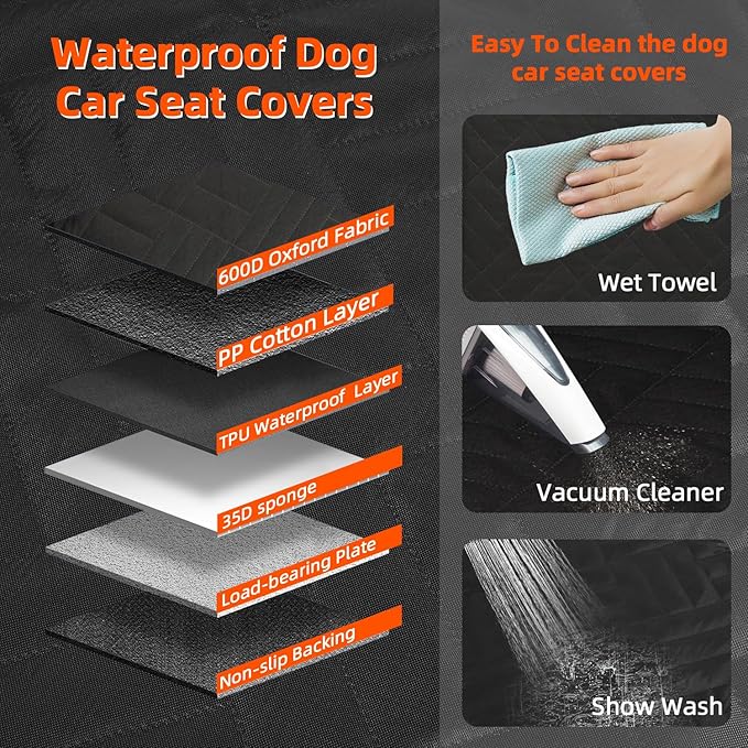 MIROZO Back Seat Extender for Dogs,Dog Car Seat Cover for Pets,600D Heavy Duty Seat Cover for Dogs, 100% Waterproof Dog Seat Covers for Cars, Durable Car Seat Protector for Pet Sedan SUV Trucks