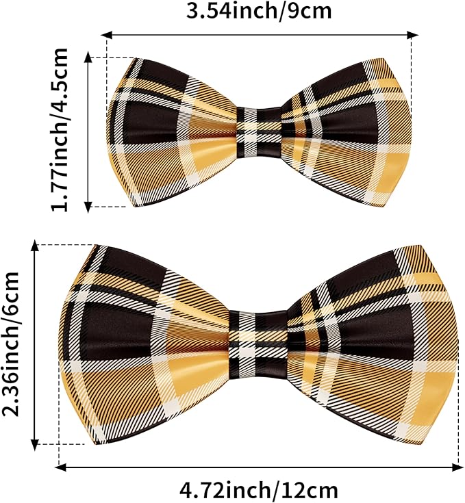 PET SHOW 10 Pack Plaid Big Dog Bow Ties for Large Medium Dogs Sliding Collar Attachments Classic Bowties Rainbow Bowknots Birthday Party Holiday Pet Grooming Accessories(Large)