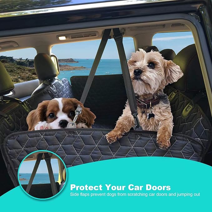 Meginc Dog Car Seat Cover for Large SUV, 100% Waterproof Dog Seat Cover for Back Seat for SUV, 600D Heavy Duty Pet Hammock for Car, Non Slip Car Seat Protector for Pet for Tahoe/Yukon/Suburban