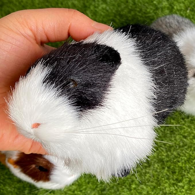 3 Pcs Assorted Color Realistic Hamster Figurines Plush Toys – Lifelike Guinea Pig Stuffed Animals, Home Decor, Kids Gift, Party Favors, Rodent Photo Props
