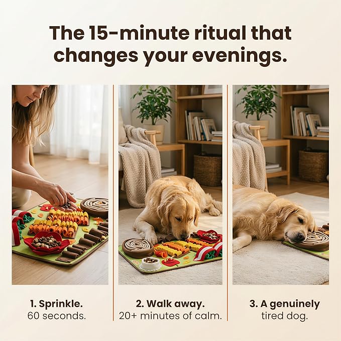 Snuffle Mat for Dogs Large Breed - 32x20 Inch Foraging Mat, Slow Feeder, Sniff Mat & Interactive Puzzle Toy for Mental Stimulation - Washable Dog Enrichment Mat for Large Dogs