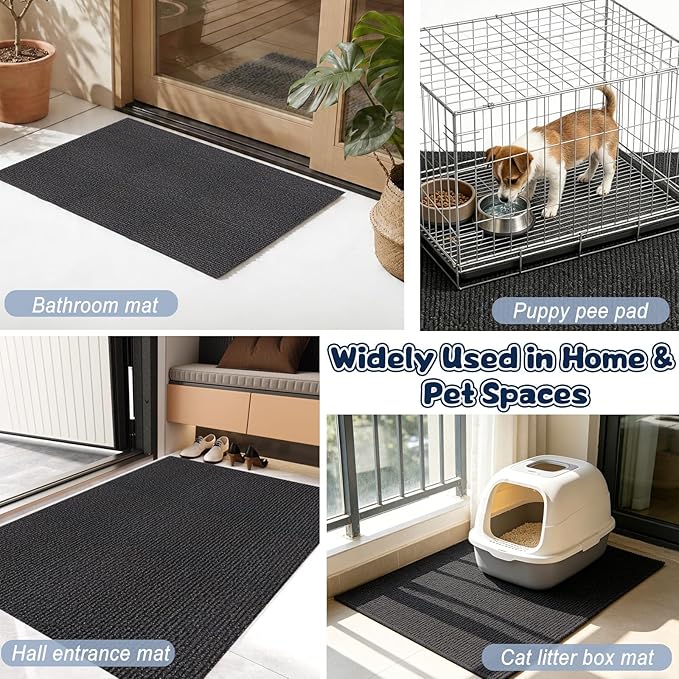Wibeelee Large Cat Litter Box Mat Waterproof Non-Slip Litters Trapping Mat 30" X 45" Durable Cat Rug for Floor Protection, Soft on Kitty Paws and Easy to Clean