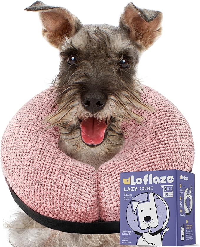 Loflaze Soft Inflatable Dog Cone Collar for Large Medium Small Dogs Cats After Surgery - Dog Neck Donut, E Collar, Elizabethan Collar Alternatives for Dogs Recovery
