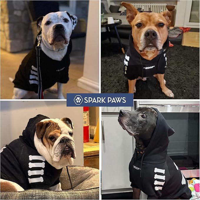 Spark Paws Dog Hoodie – Premium Dog Sweater for Small, Medium, and Large Dogs | Warm Outfits for French Bulldogs, Pitbull, Puppy, Winter Jacket Alternative - Woof - 5XL