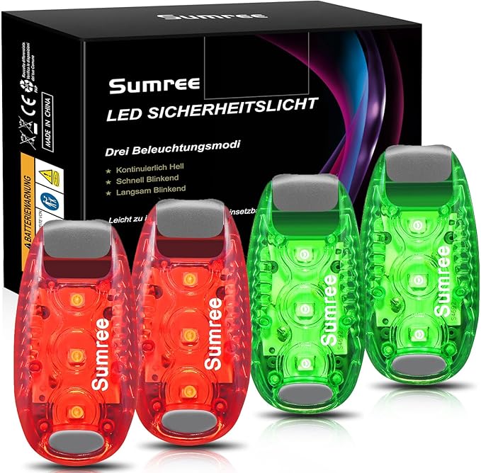 LED Safety Lights(4 Pack).Clip On Strobe&Running Lights.High Visibility Accessories Gear for Your Reflective,Bicycle etc.for Runners, Bike, Walking,Dog Collar, Stroller