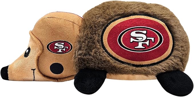 NFL SAN Francisco 49ERS Plush Hedgehog Toy for Dogs & Cats, Cool Soft Pet Toy for Fun and Interactive Play, Dog Chew Toy with Squeaker, Licensed Hot Pet Toy