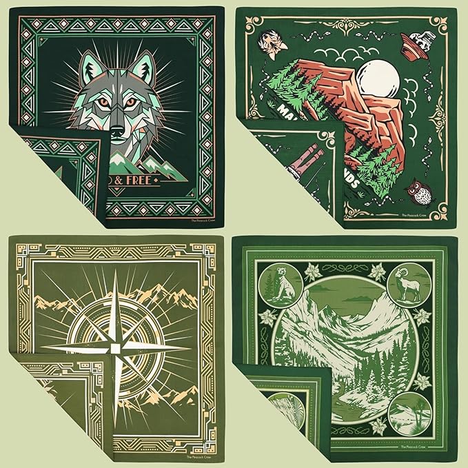 The Peacock Crew Premium Soft Cotton Bandanas Pack for Men and Women Paisley 22 x 22 inches