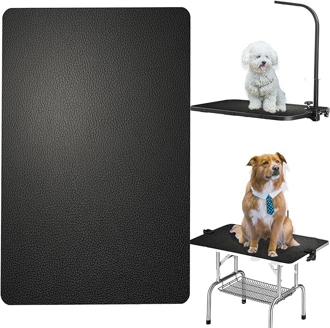 Grooming Table Mat, 24 X 36inch Non-Slip Rubber Dog Grooming Mat for Table, Portable Soft Pet Grooming Table Mat for Home Pet Grooming Waterproof Easy Clean