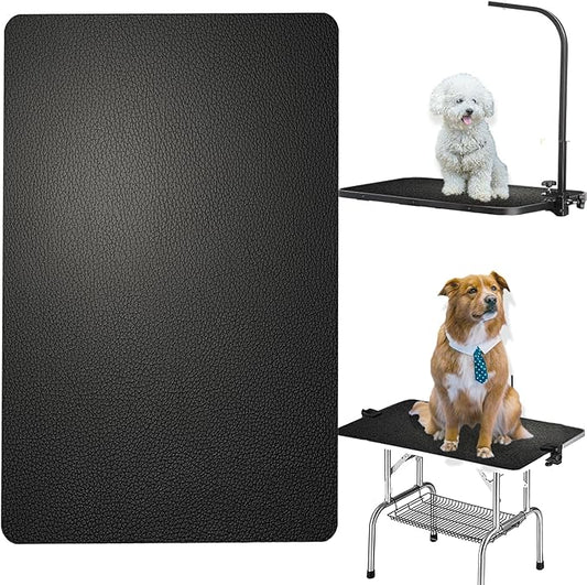 24 X 48inch Non-Slip Rubber Dog Grooming Mat, Portable Soft Pet Grooming Table Mat, Waterproof Easy Clean