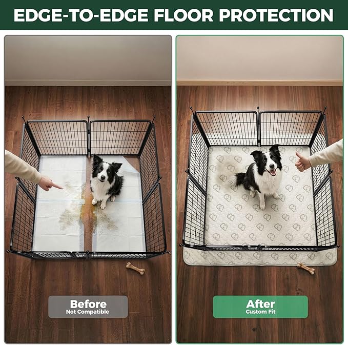 FXW Rollick Unleashed Dog Playpen for Indoor, Yard, RV Camping, 32 inch 8 Panels Dog Pen with Washable Pee Pad for Small and Medium Dogs, Black│Patented