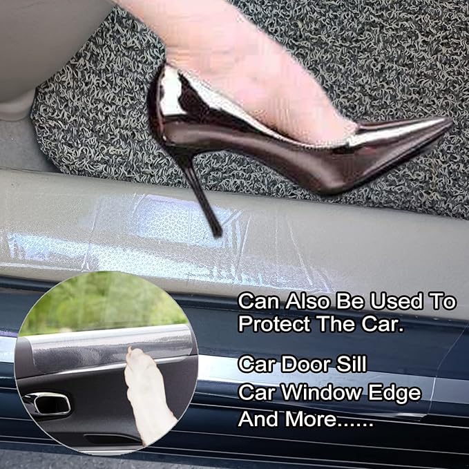 KEBE Door Scratch Protector, Protect Your Furniture Wall with Clear Premium Heavy Duty Door Cover Scratch Shield Guard for Dog Cat Scratching,63 in X 7.9 in