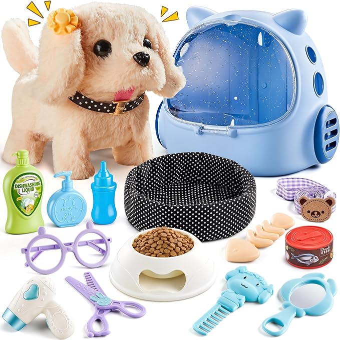 Vanvimen 16 Pcs Robot Dog Toys for Boys, Toys for 3 4 5 6 7 8 Year Old Boys Kids, Realistic Robot Puppy Toy for 5-7 6-8, Ideas Birthday Gifts for Boy 3 4 5 6 Year Old