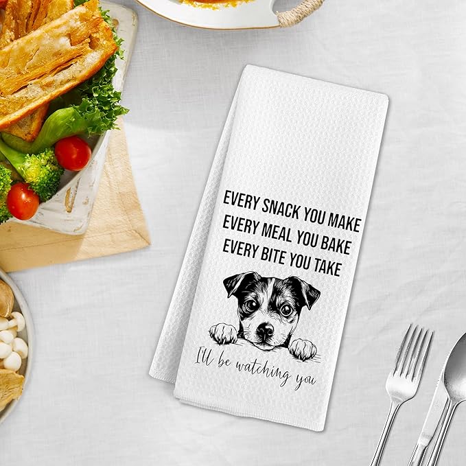 Jack Russell Terrier Dog Kitchen Towels, Jack Russell Terrier Gifts for Women Men Owners, Funny Dogs Themed Hand Towels, Dog Lover Gifts Hand Dish Tea Towel for Kitchen Decor, 16x24 Inch