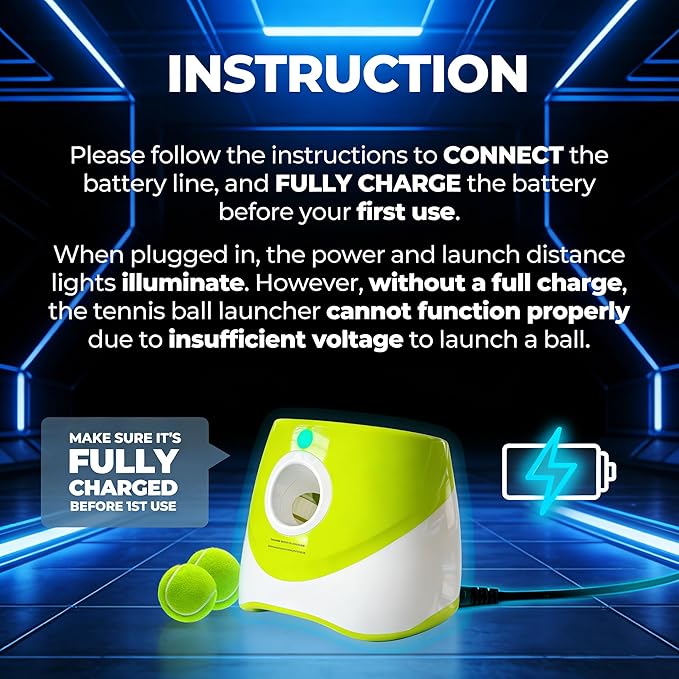 OYE Dog Ball Launcher, Automatic Balls Thrower with 6 Balls for Dog, 2 Tennis Balls Throwing Machine with 10-30 ft Throw Distance, Interactive Pet Toys for Small and Medium Dogs (Green)