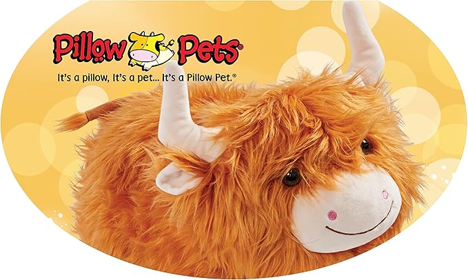 Pillow Pets 18" Highland Cow Stuffed Animal Plush Toy