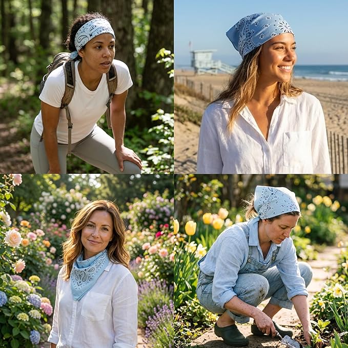 The Peacock Crew Premium Soft Cotton Bandanas Pack for Men and Women Paisley 22 x 22 inches