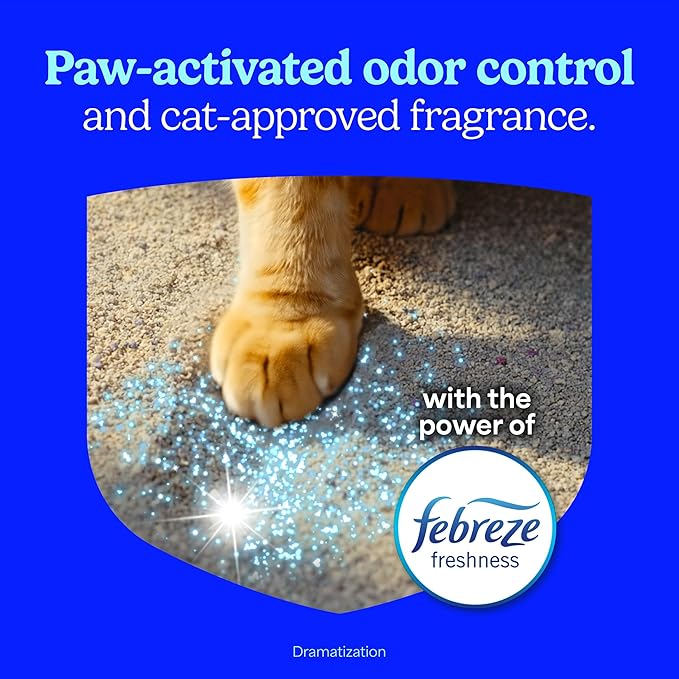 Fresh Step Advanced Ever Fresh Multi Cat Clumping Cat Litter with Febreze Freshness, Low Dust, Odor Control with Ammonia Block Tech, Compatible in Automatic Litter Boxes, 32 lb. (2 x 16 lb.)