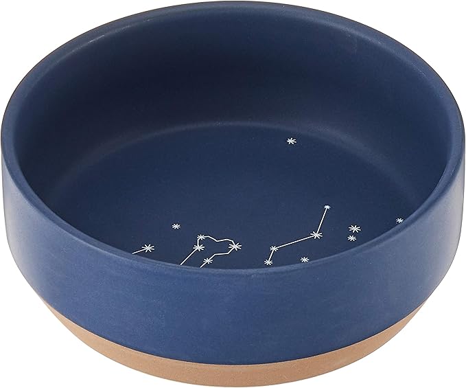 Fringe Studio Stoneware Pet Bowl, Medium, Celestial (479007), Dark Blue, Dishwasher & microwave safe