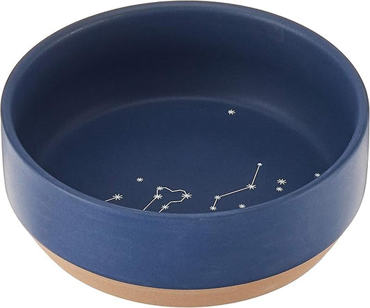 Fringe Studio Stoneware Pet Bowl, Medium, Celestial (479007), Dark Blue, Dishwasher & microwave safe