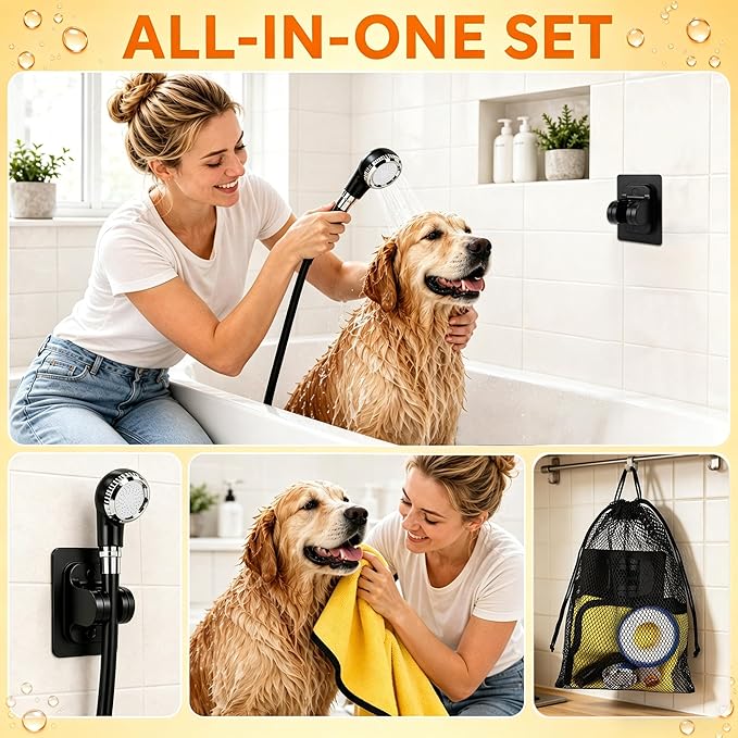 Windspeed 6.5Ft Slip On Tub Hose for Dogs Bathtub Faucet Attachment for Dog Washing Hose Tub Attachment for Pet Puppy Cat Washing Cleaning, Suitable for 0.6-0.9 inch Faucets