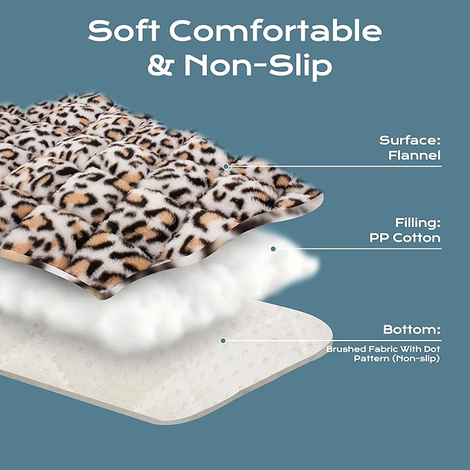 Backseat Dog Bed Mat for Car, Dog Car Seat Cover for Back Seat, Pet Car Blanket Soft and Comfortable, Bottom Non-Slip, Washable Travel Pet Mat for Cars Trucks and SUVs (Leopard Print, 53" x 24")