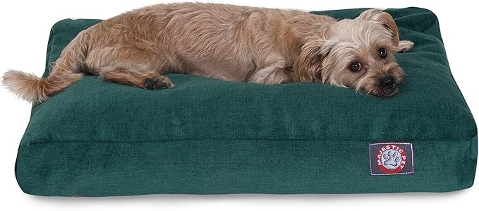 Majestic Pet Shredded Memory Foam Dog Bed Small with Removable Washable Cover – Rectangle Orthopedic Dog Bed–Durable Dog Crate Bed-Flat Dog Bed for Senior Dogs - (27x20) S - Villa - Marine