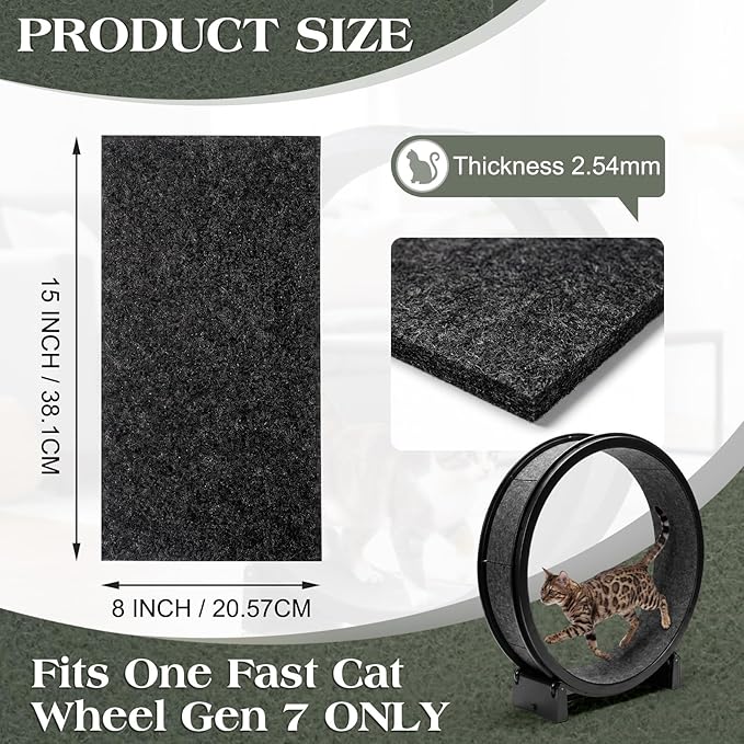 Ripeng 9 Pieces Cat Outer Wheel Pads Compatible with Cat Wheel Replacement Self Adhesive Felt Pads Durable and Non-Toxic Exercise Accessories
