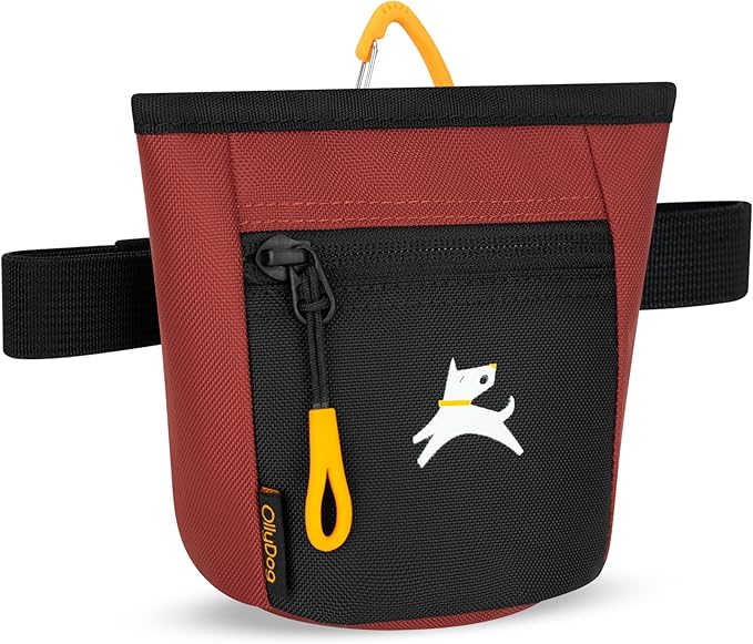 OllyDog Goodie Treat Bag, Dog Treat Pouch, Waist Belt Clip for Hands-Free Training, Magnetic Closure, Dog Training and Behavior Aids, Three Ways to Wear (Cider)