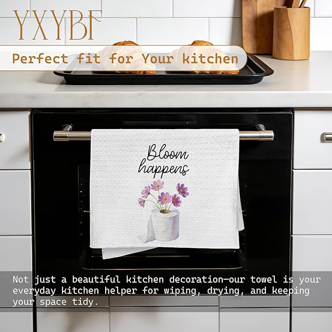 Purple Floral Hand Towels for Bathroom Washroom Spa Yoga Decor 16x24 Inches, Cosmos Flower Toilet Paper Bathroom Hand Towels Decorative, Housewarming Gifts