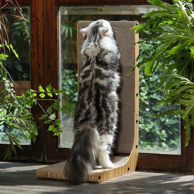 FUKUMARU 2 Packs Replacement Cat Scratcher, Reversible Replacement Refills Cat Scratch Boards for L Shaped Scratching Pad 26.8 Inch ST01