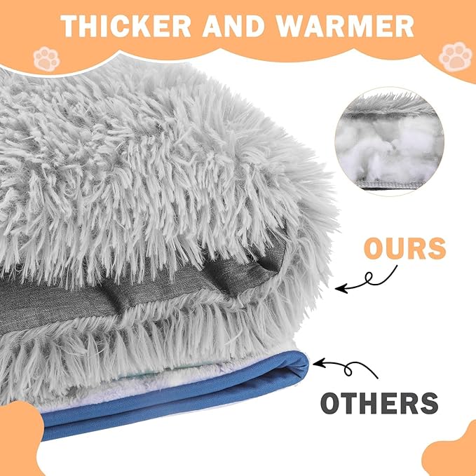 SCENEREAL Self Warming Cat Bed Self Heating Cat Dog Mat, 2 in 1 Soft Plush Washable Pet Pad for Indoor Outdoor, 28" x 24"