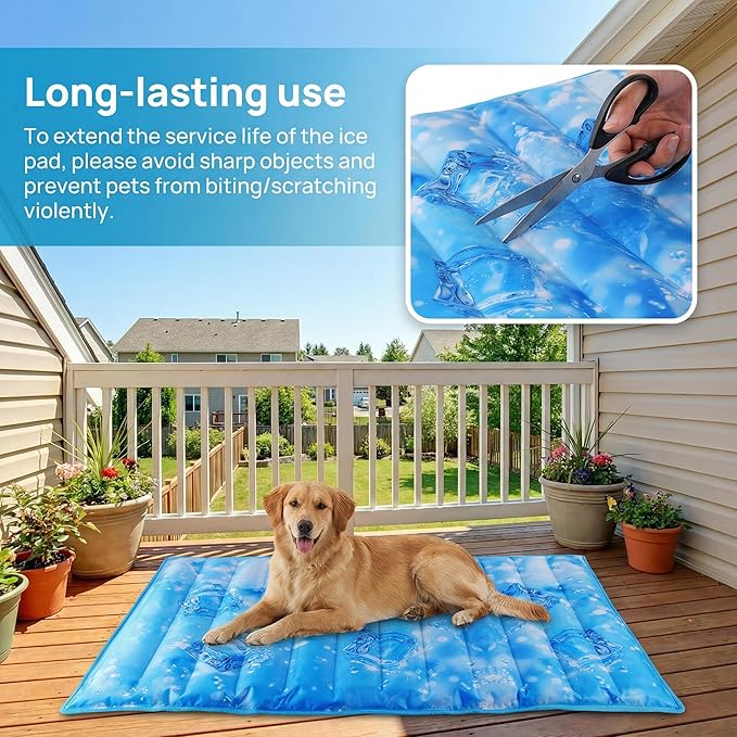 Dog Cooling Mat 2.0, Universal Pet Cooling Pad, Double-Sided Durable Water-Resistant, Portable and Easy to Clean, Suitable for All Pets, Keep Your Pet Cool Indoors and Outdoors (47.5" x 29.5")