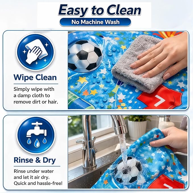 Dog Cooling Mat, Water-Activated Gel Ice Pad for Dogs&Cats, Self-Cooling Mat Soccer Fan Dog Gifts, Waterproof Wipe-Clean, Soccer-Themed Summer Beds for Outdoor&Indoor Medium/Small Pets