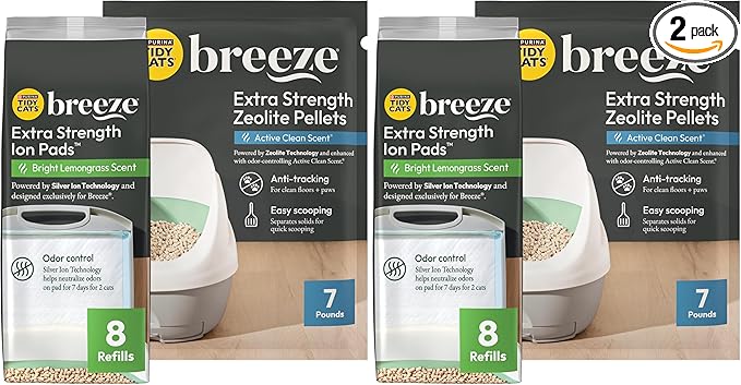 Purina Tidy Cats Breeze Cat Litter Extra Strength Refill Bundle,(Pack of 2)