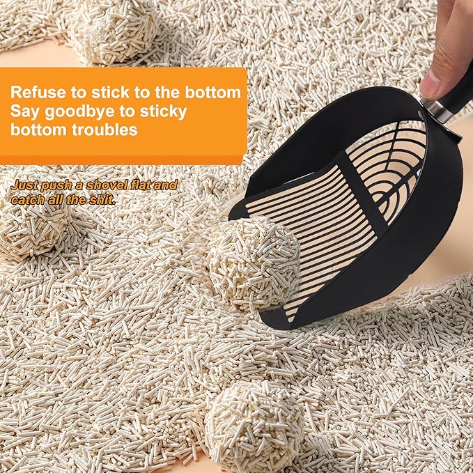 Universal Metal Cat Litter Scoop with Holder – Heavy-Duty Scooper Storage Caddy, Contains 6 Rolls of Cat Litter Bags