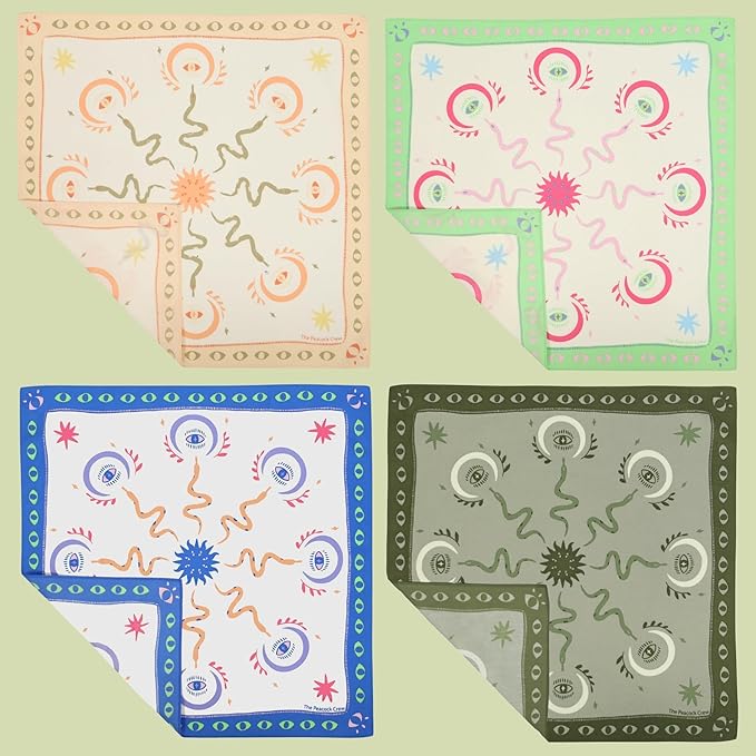 The Peacock Crew Premium Soft Cotton Bandanas Pack for Men and Women Paisley 22 x 22 inches