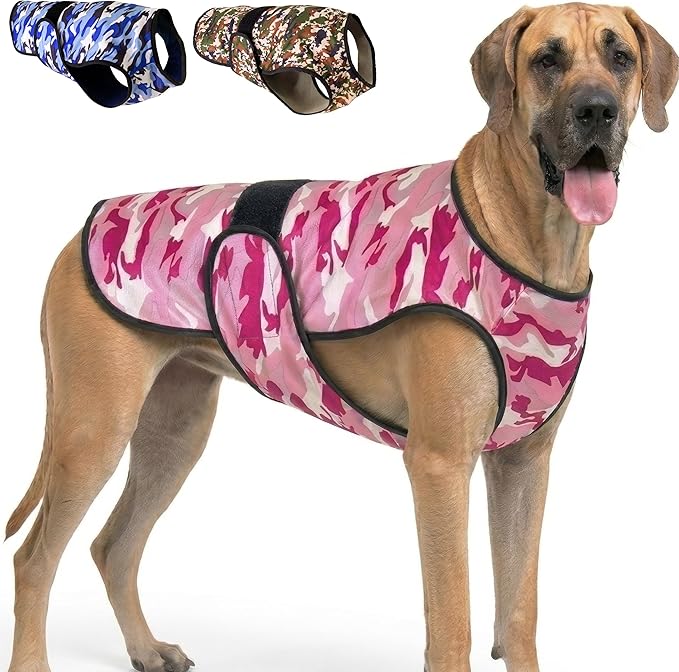 Dog Cooling Vest - 2-Layer Cooling with Soft Microfiber Fabric - Lightweight, Adjustable and Comfortable - UV Protection for Small to Large Dogs - Relief in Hot Weather (Pink, XX-Large)