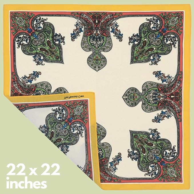 The Peacock Crew Premium Soft Cotton Bandanas Pack for Men and Women Paisley 22 x 22 inches