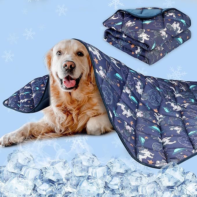 Premium Cooling Mat for Large Dogs - Washable Dog Cooling Throw Blanket，Durable Pet Mat for Cat, Soft Summer Blanket for Hot Weather, 40''x60''