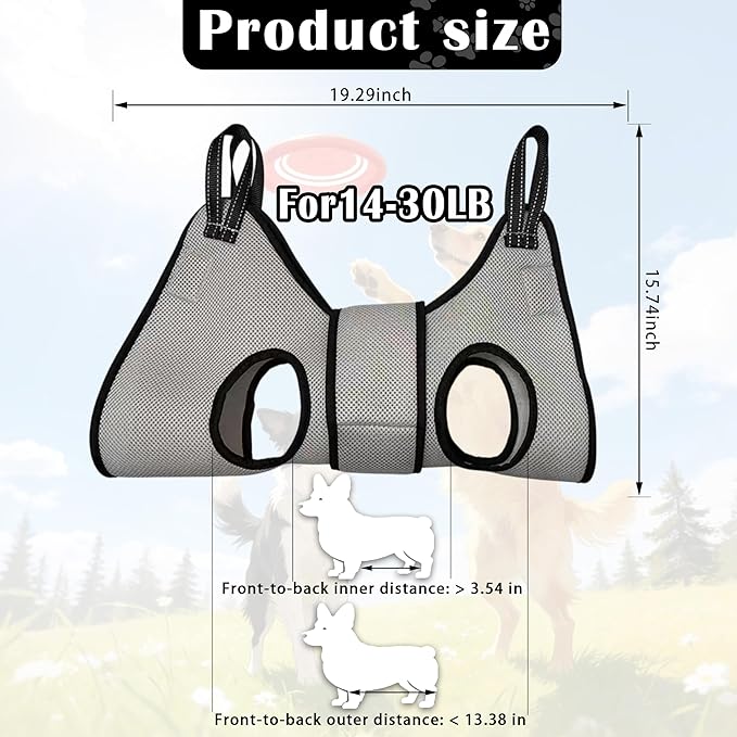 Dog Grooming Hammock Harness, with Elastic Leg Openings for a Flexible Fit, Dog Sling for Nail Trimming, Small Dogs Restraint Hanging Hanger Holder for Clipping Nails (Gray)