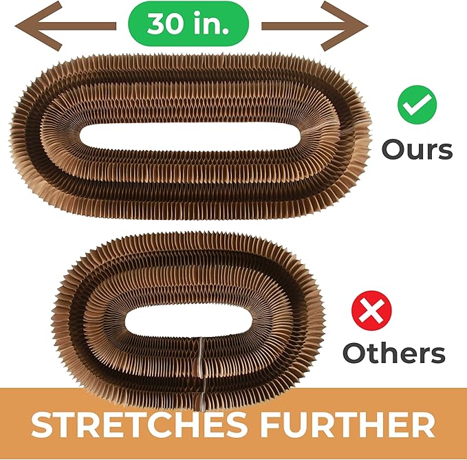 2-Pack Accordion Cat Toy Scratcher – Cat Toys for Indoor Cats – Expandable Cat Cardboard Scratcher, Magnetic Reversible Interactive Cat Toy | LittleMitts