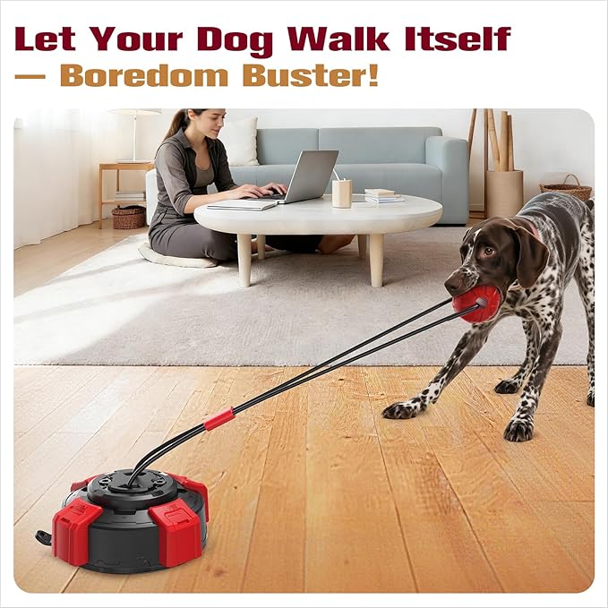 Powerful Suction Cup Dog Toy, Cognitive Dog Toys, War Dog Toy for Aggressive Chewers Durable Puppy Molar Chew Toy with Teeth Cleaning Dog Enrichment Toys for Boredom & Anxiety Relief (Red Black)