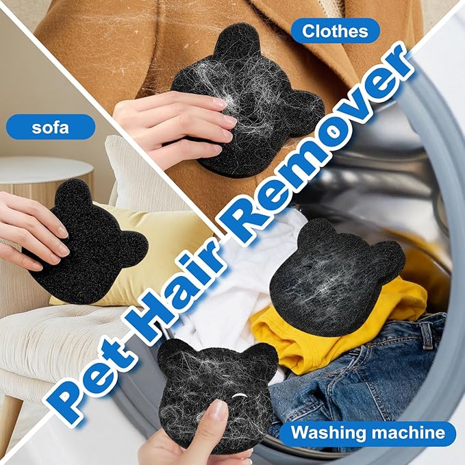 4PCS Laundry Pet Hair Remover, Dog & Cat Pet Hair Catcher for Washing Machine, Fur Remover & Lint Collector, Reusable & Eco-Friendly Pet Hair Removal Tool for Laundry, Safe for All Fabrics