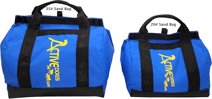 ActiveDogs Agility Low-Gravity Large Sand Bag- 35# Bag Capacity - Non-Constricting Saddlebag for Stabilizing Dog Agility Tunnel & Equipment - Indoor or Outdoor Use (Large - 35# Bag)