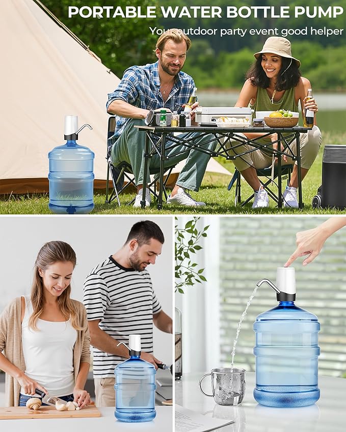 Water Dispenser Pump, USB Charging Automatic Drinking Water Pump for Mini Water Jug Dispenser Portable, Ideal for Home Kitchen Living Room Office Camping